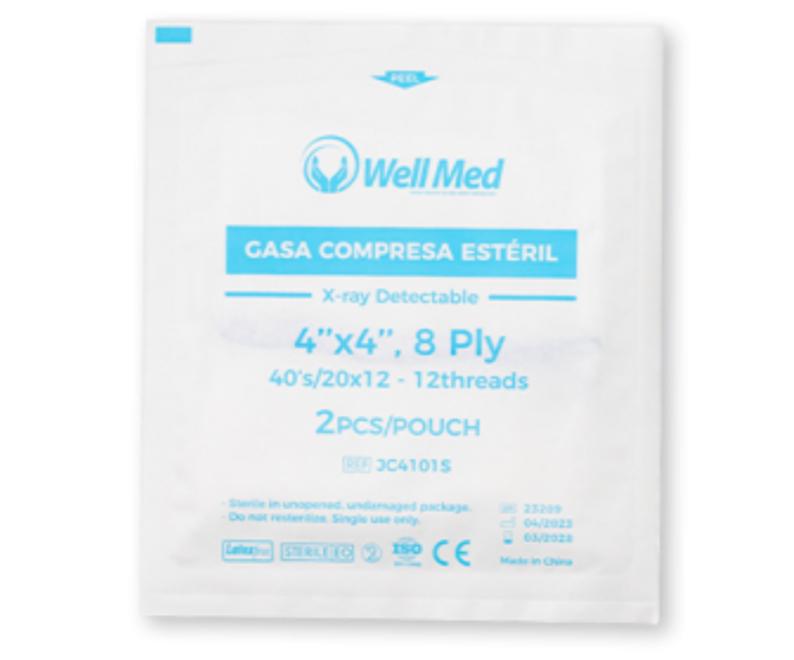 Gasa compresa estéril C/100 (WELL MED)