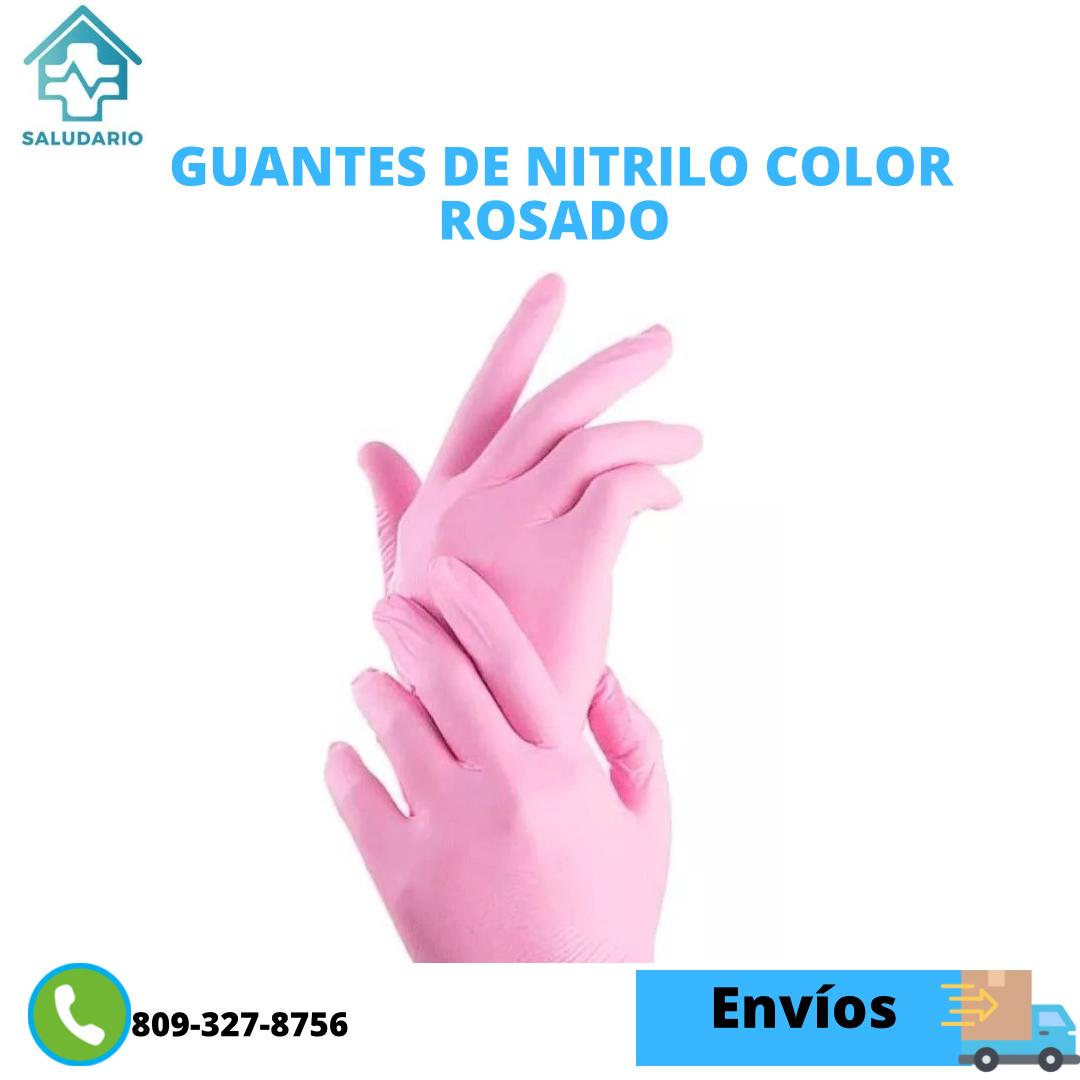 GUANTES DE NITRILO ROSADO